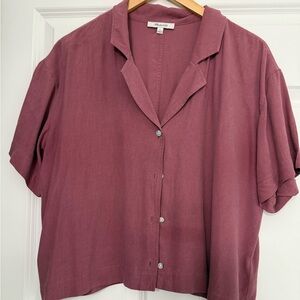 Madewell Women's Mauve Button-Up Shirt